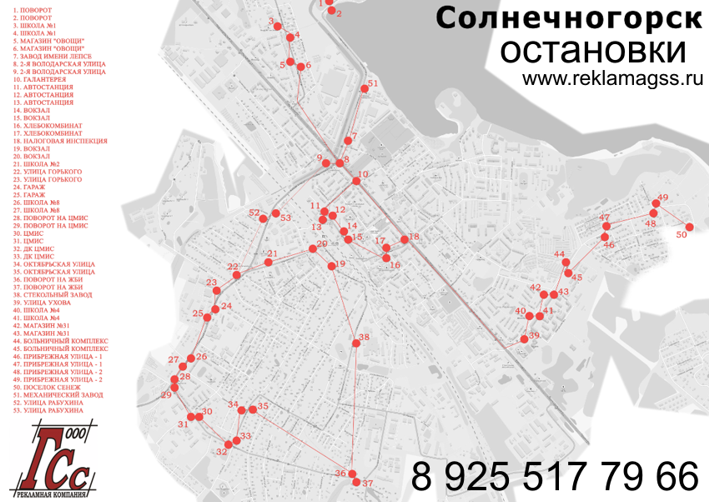 Автобусы солнечногорск карта